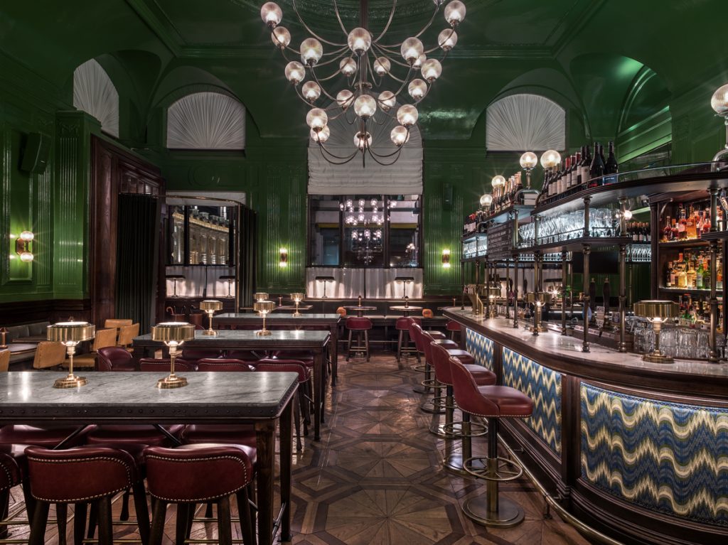 Evening view of the Wigmore, The Langham's tavern-style outlet